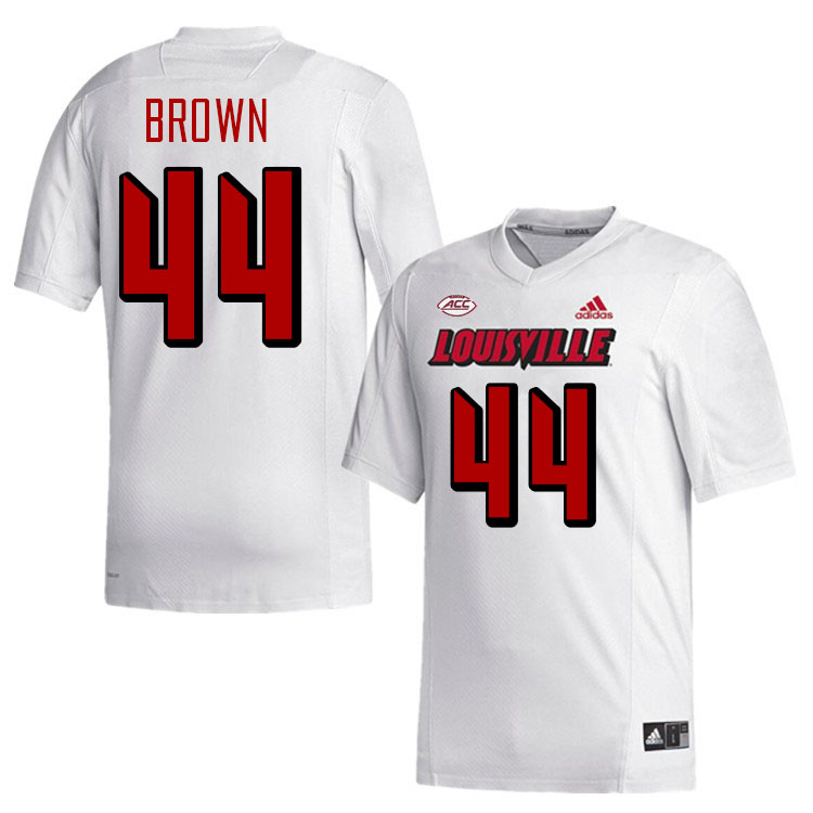 Men #44 Selah Brown Louisville Cardinals College Football Jerseys Stitched-White